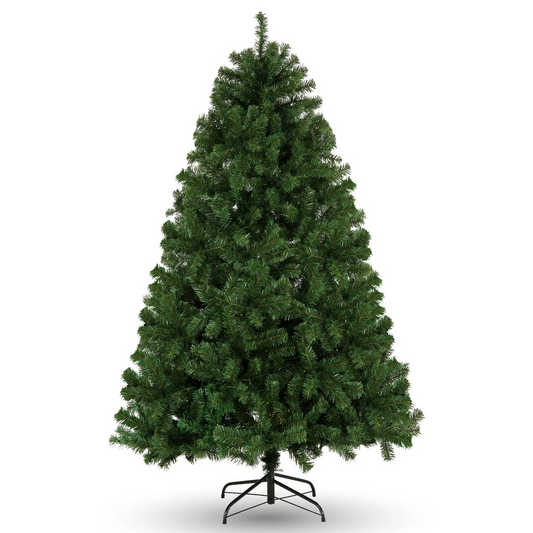VIBESPARK 6Ft Artificial Green Lifelike Christmas Pine Tree Artificial Christmas Tree Holiday Decoration with 1000 Branch Tips and Foldable Stand, Easy Assembly, Green