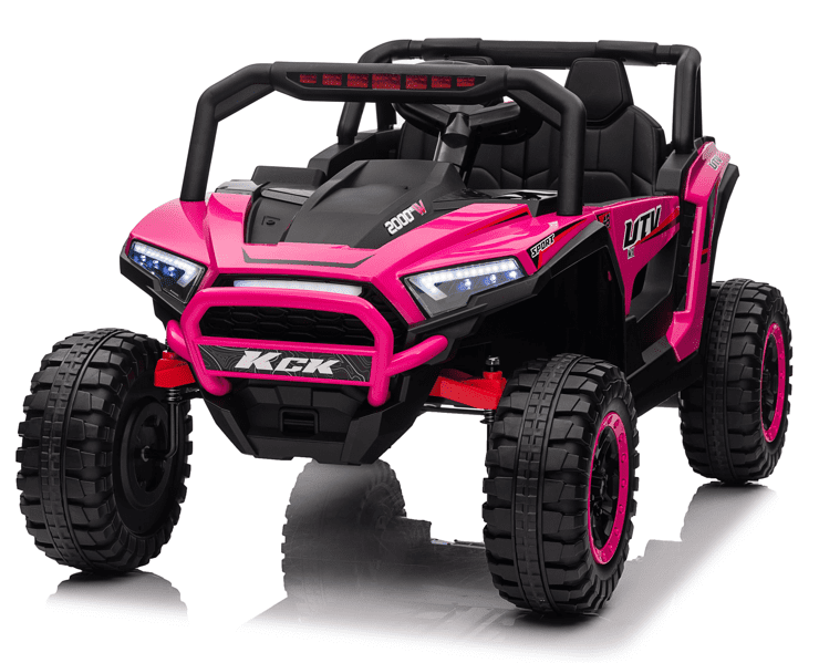 VIBESPARK 24V 2 Seater Ride on Car with Remote Control, Powered Ride on UTV Toys for Boys, Girls, Ages 3-8, Electric Car w/ Colorful LED Lights, Bluetooth, MP3, USB, 5MPH