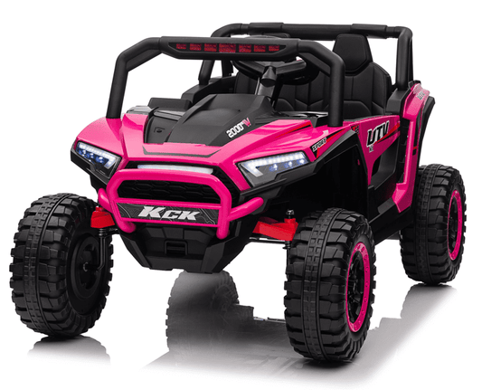 VIBESPARK 24V 2 Seater Ride on Car with Remote Control, Powered Ride on UTV Toys for Boys, Girls, Ages 3-8, Electric Car w/ Colorful LED Lights, Bluetooth, MP3, USB, 5MPH