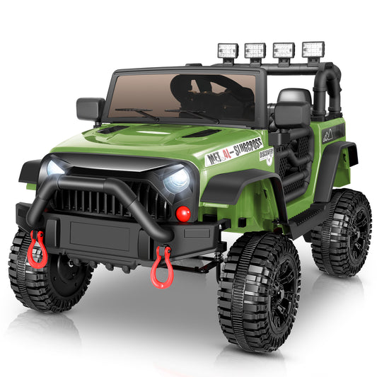 VIBESPARK 12V Ride on Toys for Toddlers Ride on Cars with Remote Control, Battey Powered Ride on Truck Car w/ Bluetooth Music, LED Lights, Spring Suspension, 3 Speeds, Red
