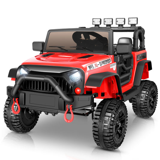 VIBESPARK 12V Ride on Toys for Toddlers Ride on Cars with Remote Control, Battey Powered Ride on Truck Car w/ Bluetooth Music, LED Lights, Spring Suspension, 3 Speeds, Black