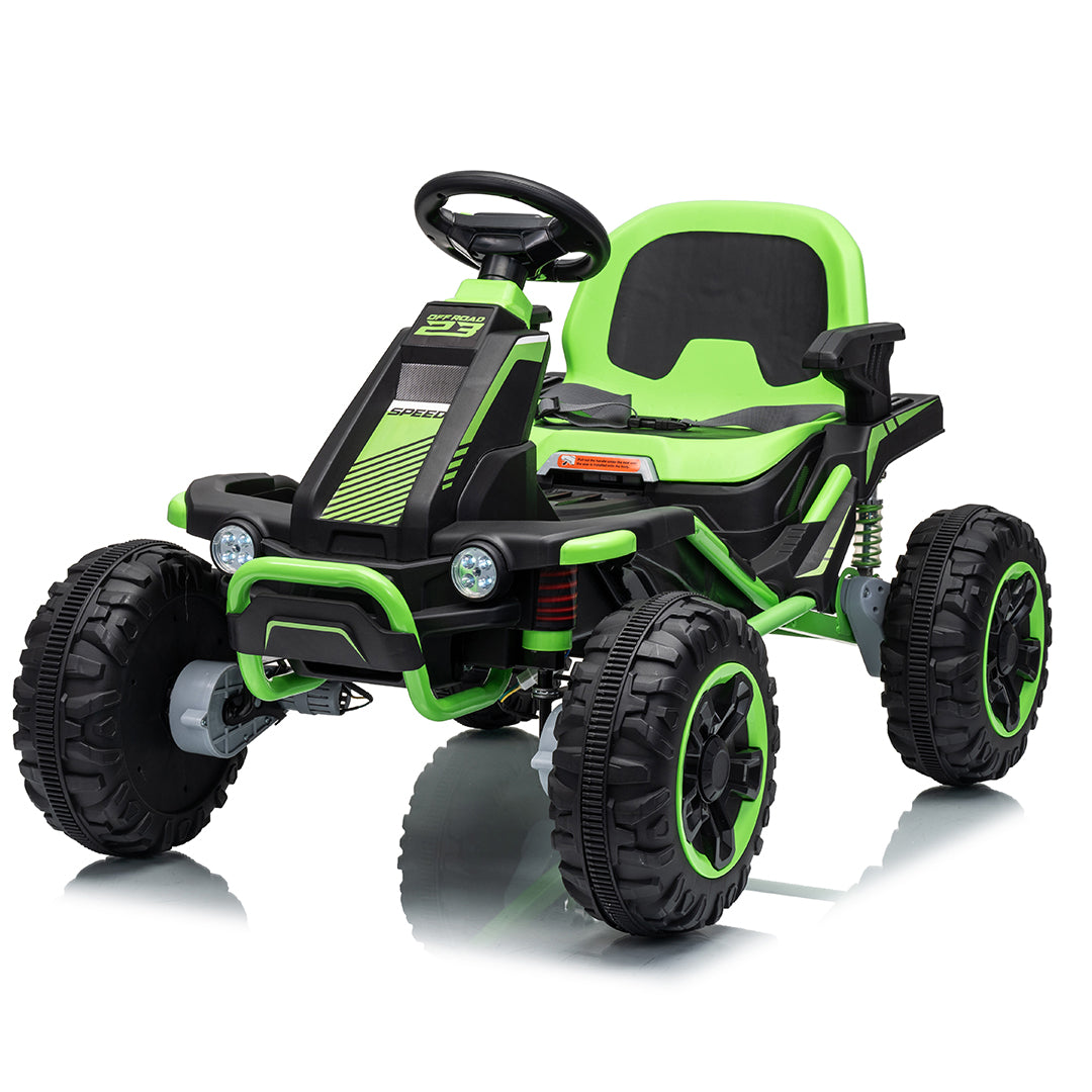 VIBESPARK 36V Ride on Toys for Big Kids Ages 5-12, 600W Ride on Cars up to 5.9 mph, Powerful 4 Wheeler Quad, Ride on ATV W/ Adjustable Seat, Ball-bearing Design, Power Display, Light Control, Green
