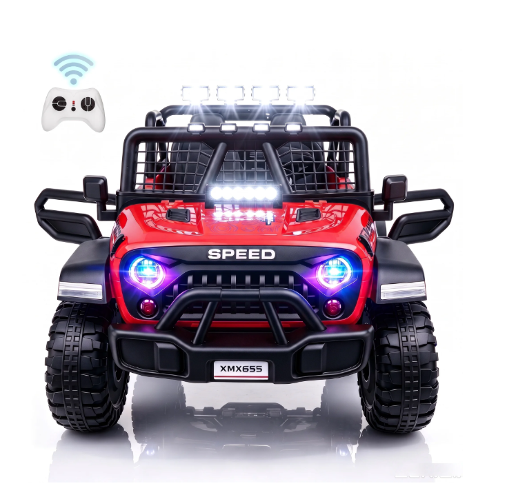 24V 2 Seater Electric Truck Car for Kids, Big Kids Cars To Drive Remote Control, Colorful Led Lights, 3 Speed, Bluetooth Music, Spring Suspension, Farmdex Ride On Toys Gift for Boys & Girls - Red
