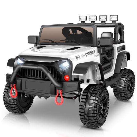 VIBESPARK 12V Ride on Toys for Toddlers Ride on Cars with Remote Control, Battey Powered Ride on Truck Car w/ Bluetooth Music, LED Lights, Spring Suspension, 3 Speeds, Green