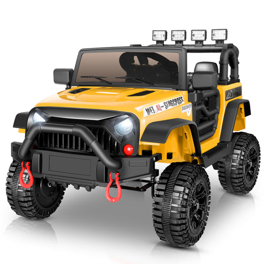 VIBESPARK 12V Ride on Toys for Toddlers Ride on Cars with Remote Control, Battey Powered Ride on Truck Car w/ Bluetooth Music, LED Lights, Spring Suspension, 3 Speeds, Pink