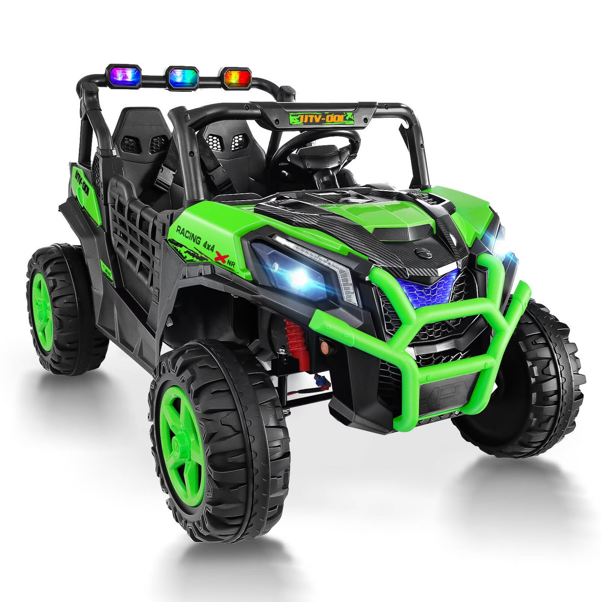 Farmdex 24 Volt Ride on Toys for Big Kids Ages 3-8, 4WD 2XL Ride on Cars w/ Remote Control, 800W Motor Electric Power UTV Cars, 7AH Battery Powered Ride ons w/ Bluetooth, LED Light, 5MPH, Green