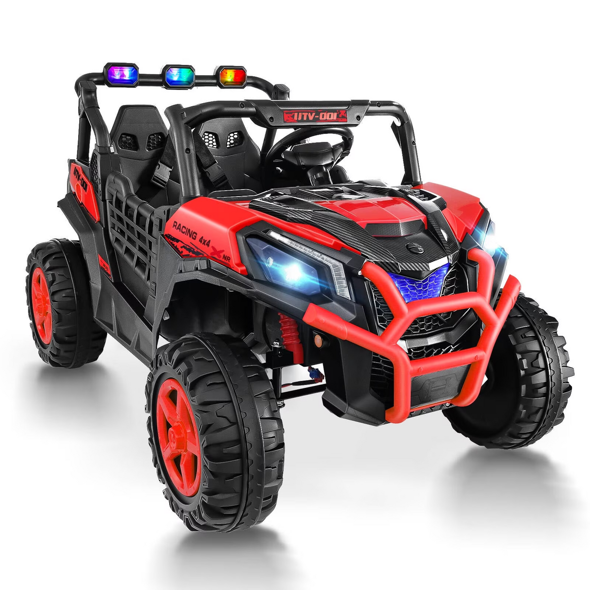 Farmdex 24 Volt Ride on Toys for Big Kids Ages 3-8, 4WD 2XL Ride on Cars w/ Remote Control, 800W Motor Electric Power UTV Cars, 7AH Battery Powered Ride ons w/ Bluetooth, LED Light, 5MPH, Red