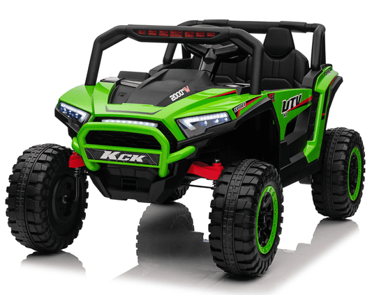 VIBESPARK 24V 2 Seater Ride on Car with Remote Control, Powered Ride on UTV Toys for Boys, Girls, Ages 3-8, Electric Car w/ Colorful LED Lights, Bluetooth, MP3, USB, 5MPH