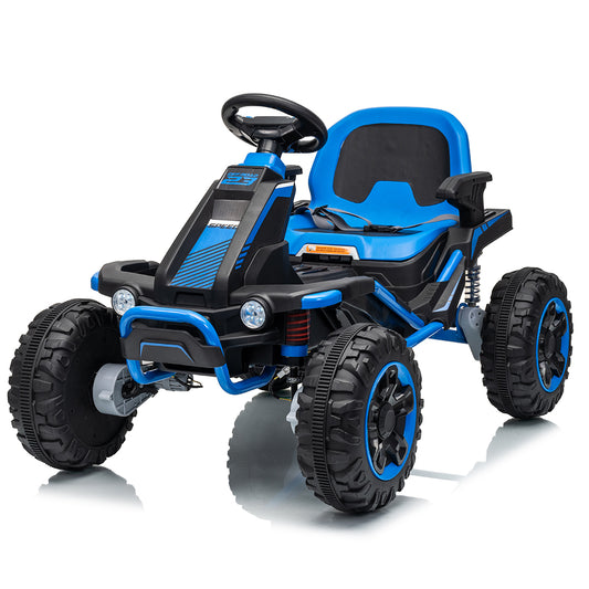 VIBESPARK 36V Ride on Toys for Big Kids Ages 5-12, 600W Ride on Cars up to 5.9 mph, Powerful 4 Wheeler Quad, Ride on ATV W/ Adjustable Seat, Ball-bearing Design, Power Display, Light Control, Blue
