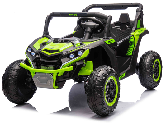 VIBESPARK 24V Powered Ride on Car 2WD/4WD Switchable, 2 Seater Ride on UTV with 3-Speed Remote Control, 4-Wheeler Kids Electric Toy for 3-8, Bluetooth, Music, USB, LED Lights, Spring Suspension