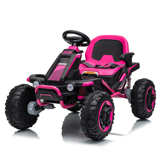 VIBESPARK 36V Ride on Toys for Big Kids Ages 5-12, 600W Ride on Cars up to 5.9 mph, Powerful 4 Wheeler Quad, Ride on ATV W/ Adjustable Seat, Ball-bearing Design, Power Display, Light Control, Rose Red