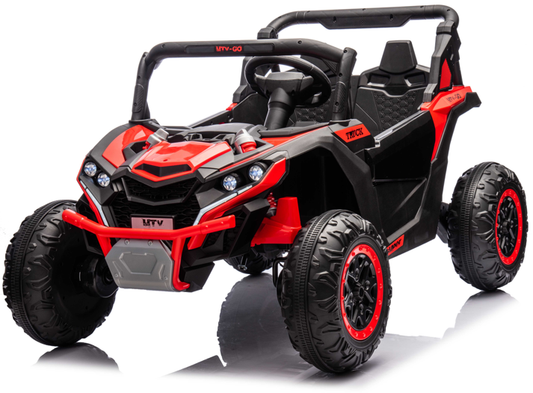 VIBESPARK 24V Powered Ride on Car 2WD/4WD Switchable, 2 Seater Ride on UTV with 3-Speed Remote Control, 4-Wheeler Kids Electric Toy for 3-8, Bluetooth, Music, USB, LED Lights, Spring Suspension