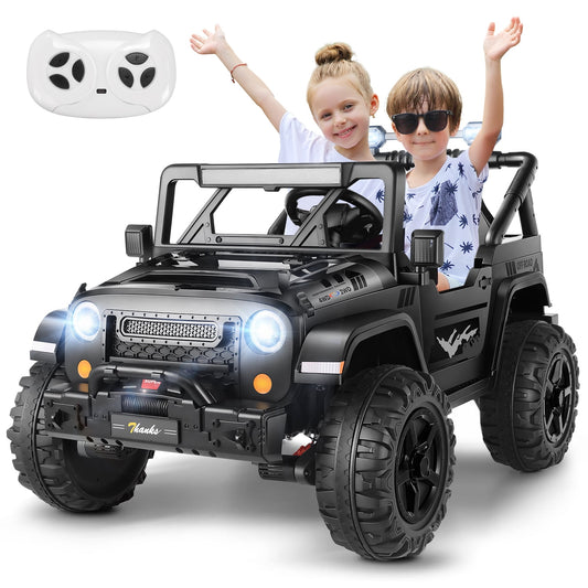 Vibespark 24V 2 Seater Kids Ride on Toys with Remote Control, 4×200W Motor, Electric Battery Powered Truck w/ 4 Wheels Spring Suspension, Bluetooth Music, 3 Speeds, LED Lights, Pink