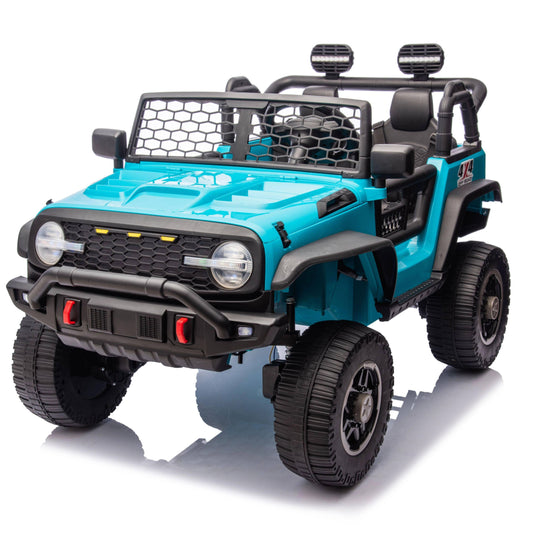 VIBESPARK 24V Powered Ride on Truck 2WD/4WD Switchable, 2 Seater Electric Ride on Car with Remote Control for Boys, Girls, 4 x 100W Kids Ride on Toys w/ Colorful LED Lights, Bluetooth, MP3, USB, 6MPH