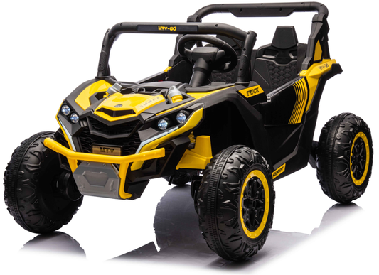 VIBESPARK 24V Powered Ride on Car 2WD/4WD Switchable, 2 Seater Ride on UTV with 3-Speed Remote Control, 4-Wheeler Kids Electric Toy for 3-8, Bluetooth, Music, USB, LED Lights, Spring Suspension