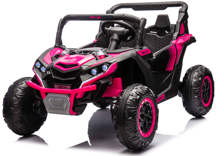 VIBESPARK 24V Powered Ride on Car 2WD/4WD Switchable, 2 Seater Ride on UTV with 3-Speed Remote Control, 4-Wheeler Kids Electric Toy for 3-8, Bluetooth, Music, USB, LED Lights, Spring Suspension
